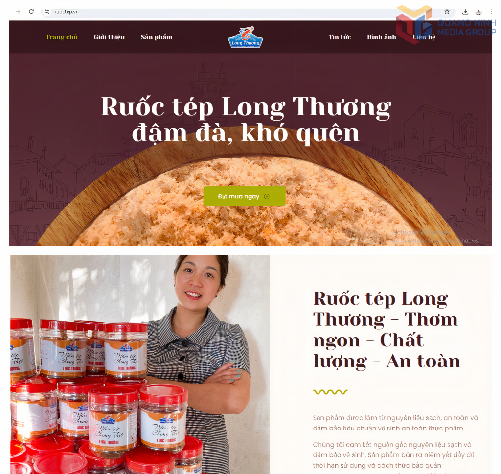 Chị Thương cũng đã xây dựng website riêng để thuận lợi cho việc kinh doanh.