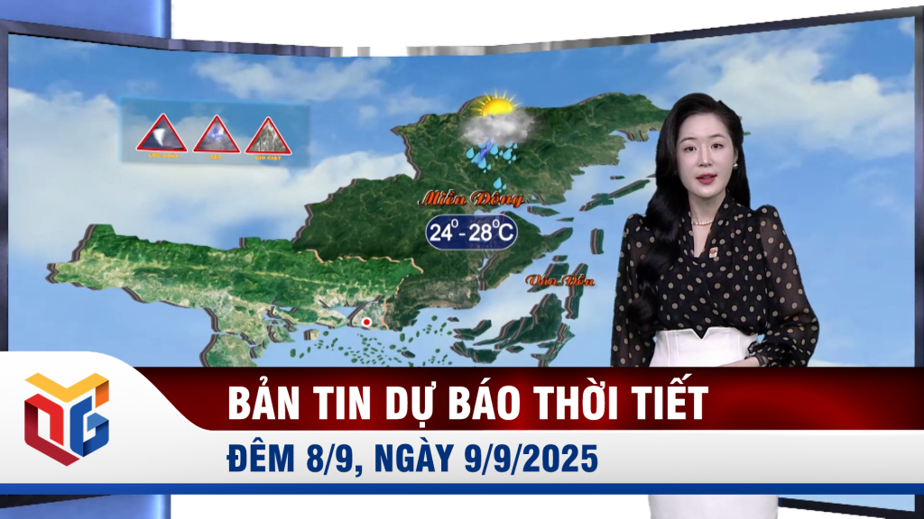 Bản tin dự báo thời tiết đêm 8, ngày 9/9/2025