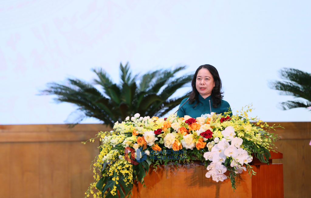 Phó Chủ tịch nước Võ Thị Ánh Xuân, Phó Chủ tịch thứ nhất Hội đồng Thi đua - Khen thưởng Trung ương, phát biểu chỉ đạo tại Đại hội.