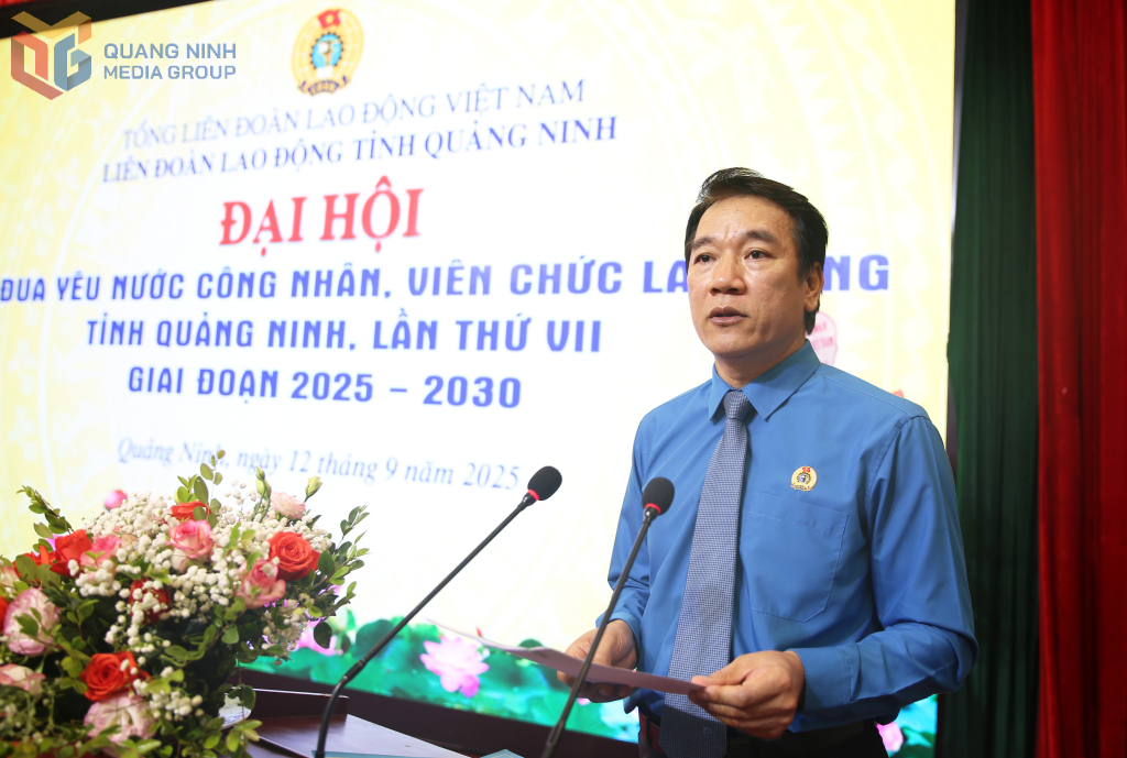 Đồng chí Tô Xuân Thao, Chủ tịch Liên đoàn Lao động tỉnh Quảng Ninh phát động 