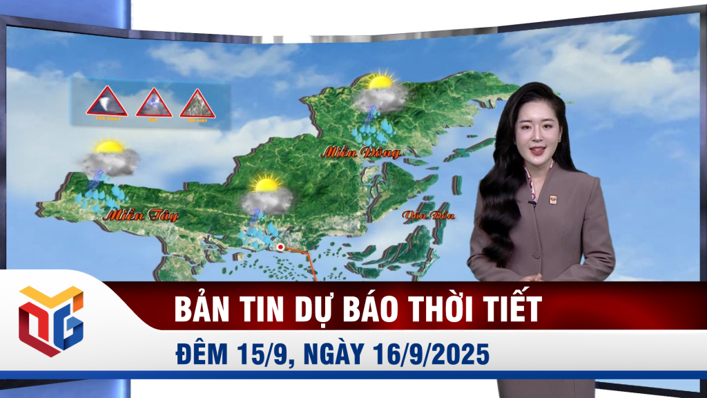 Bản tin dự báo thời tiết đêm 15, ngày 16/9/2025