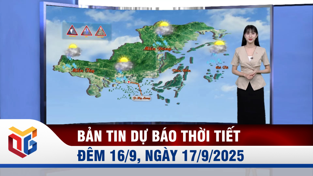 Bản tin dự báo thời tiết đêm 16, ngày 17/9/2025