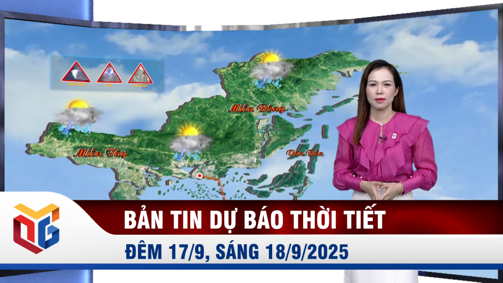 Bản tin dự báo thời tiết đêm 17, ngày 18/9/2025