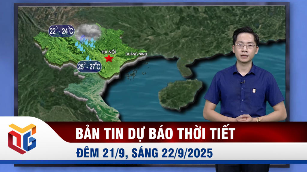 Bản tin dự báo thời tiết đêm 21, ngày 22/9/2025