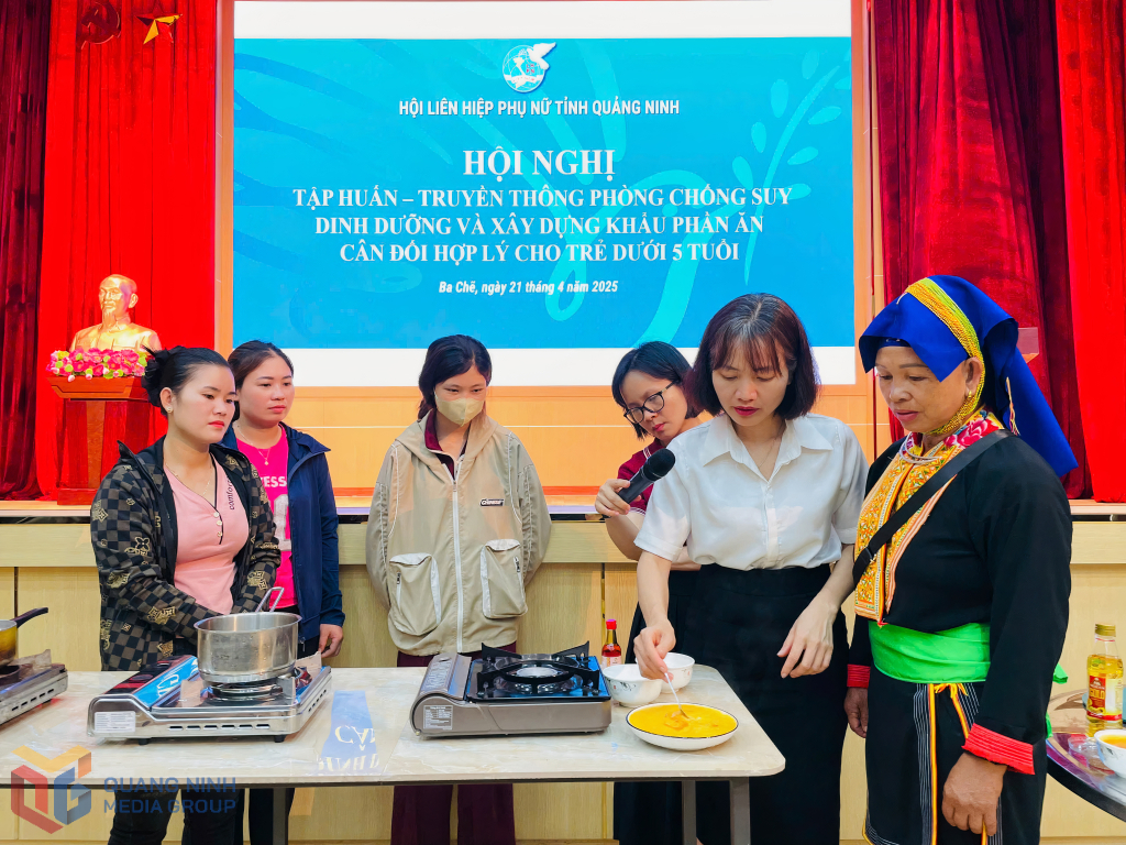 Hội LHPN tỉnh tổ chức tập huấn kiến thức  phòng, chống suy dinh dưỡng cho trẻ dưới 5 tuổi tại huyện Ba Chẽ (tháng 4/2025)