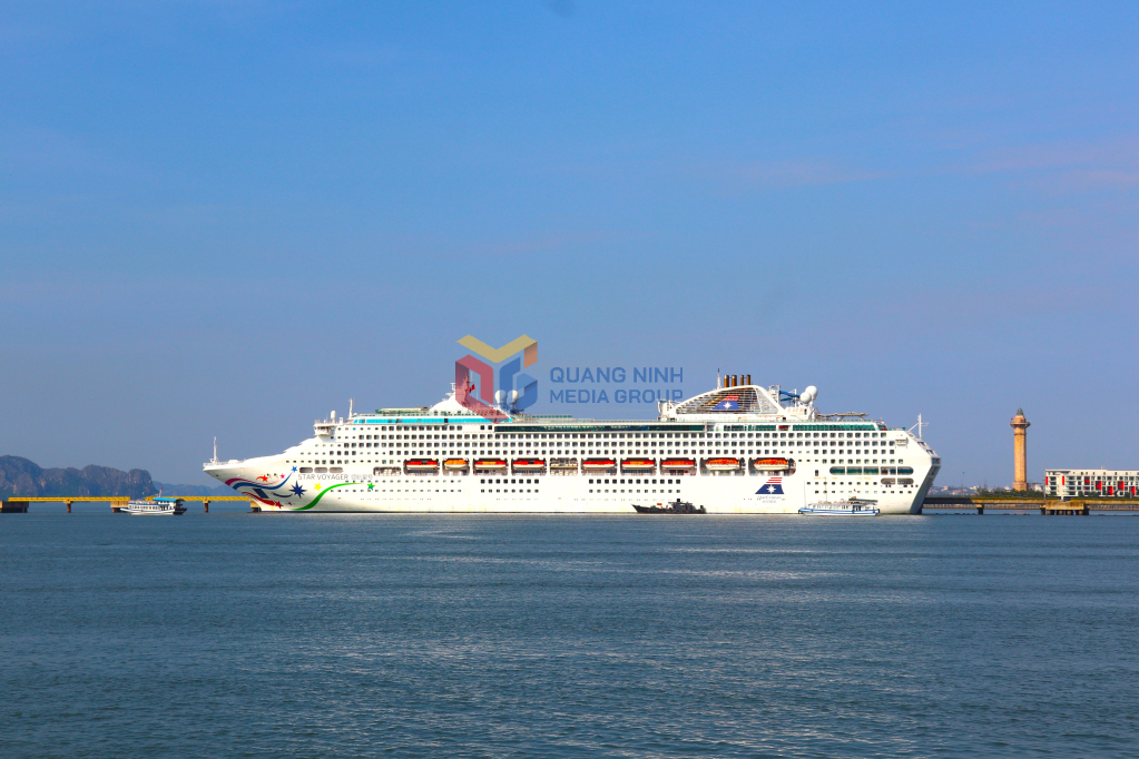 Tàu biển Star Voyager đưa hơn 1.300 du khách đến từ Hồng Kông cập Cảng tàu khách quốc tế Hạ Long