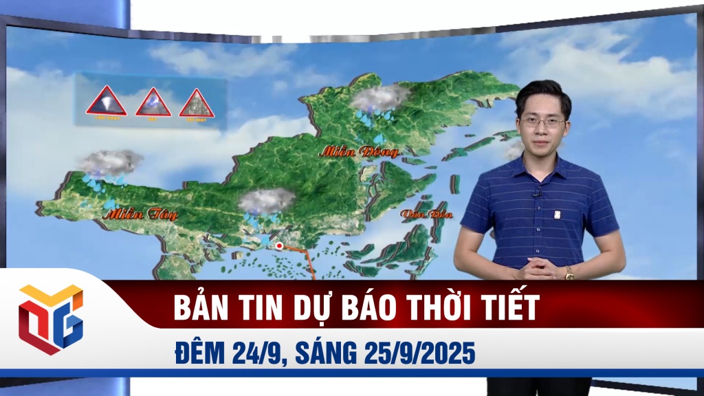 Bản tin dự báo thời tiết đêm 24, ngày 25/9/2025