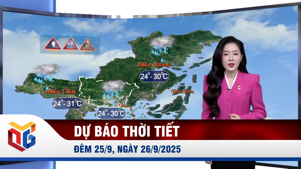 Dự báo thời tiết đêm 25/9, ngày 26/9/2025