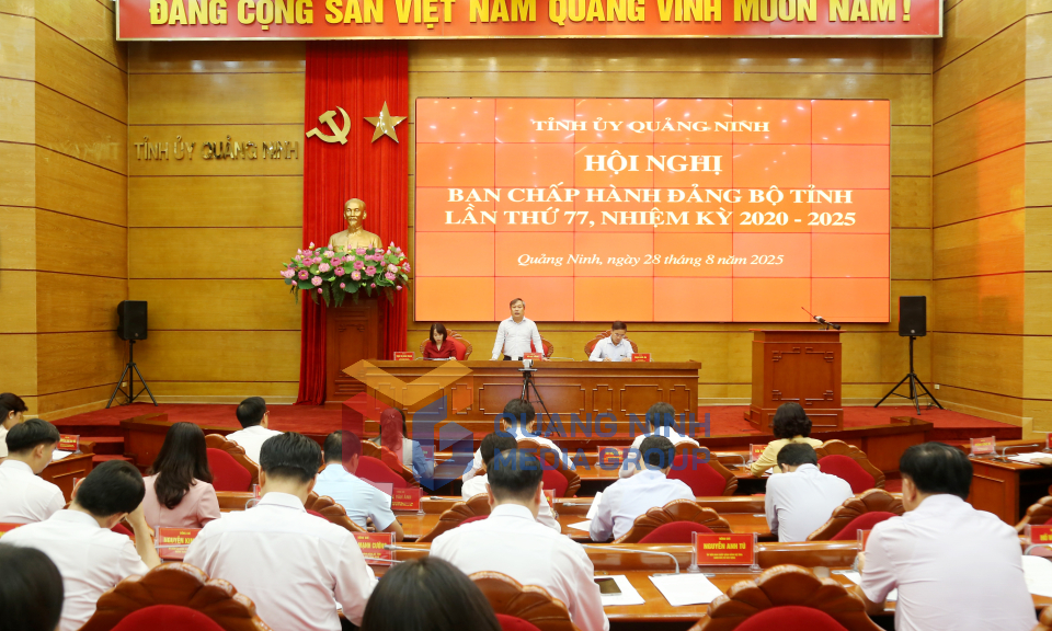 Ban Chấp hành Đảng bộ tỉnh tổ chức hội nghị lần thứ 77, tháng 8-2025