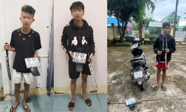 Bắt 3 thanh niên theo trào lưu 'chặt biển số xe' sau nhập tỉnh