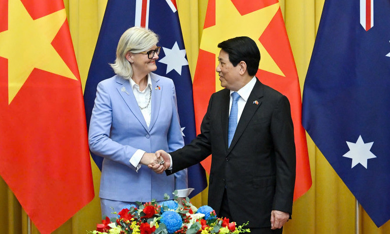 Chủ tịch nước Lương Cường hội đàm với Toàn quyền Australia Sam Mostyn