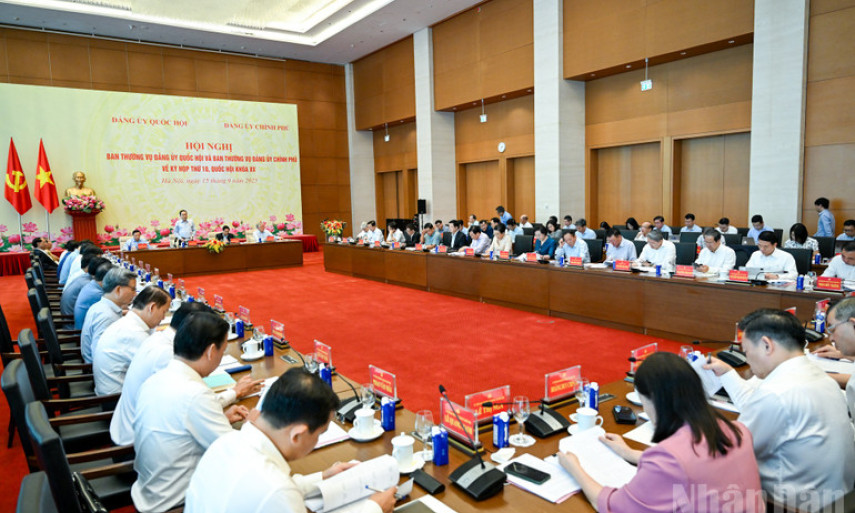 Hội nghị Ban Thường vụ Đảng ủy Quốc hội và Ban Thường vụ Đảng ủy Chính phủ chuẩn bị Kỳ họp thứ 10