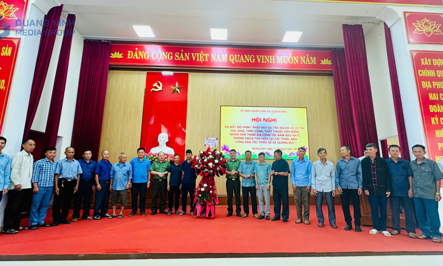 Xã Quảng Đức ra mắt mô hình “Phát huy vai trò người có uy tín, già làng, thầy cúng, thầy thuốc vận động nhân dân tham gia công tác bảo đảm ANTT, phòng ngừa tảo hôn”