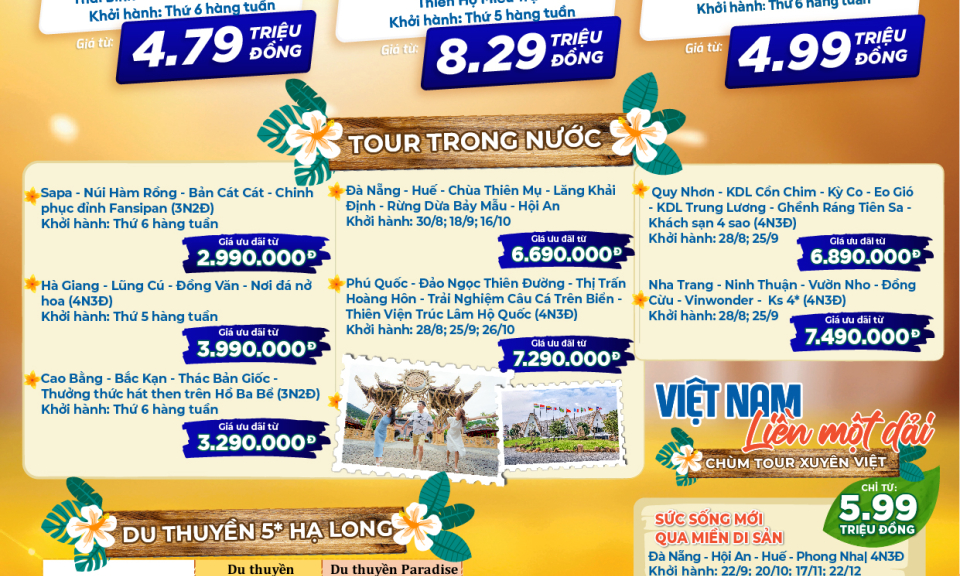 Tour khởi hành từ Quảng Ninh