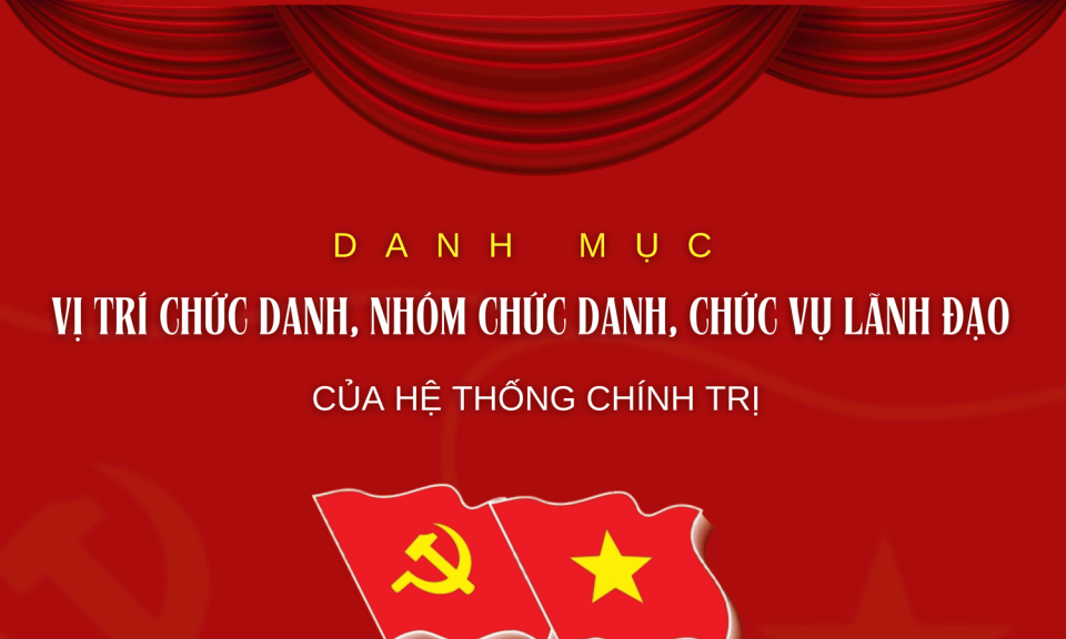 Danh mục vị trí chức danh, nhóm chức danh, chức vụ lãnh đạo của hệ thống chính trị