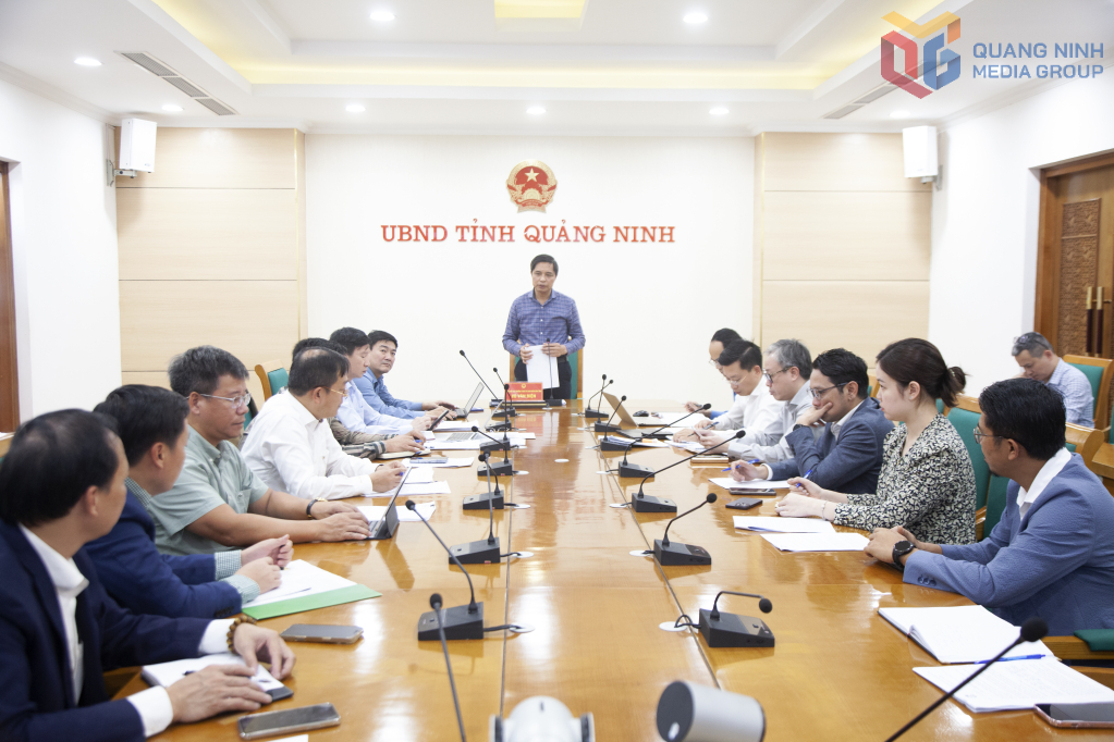 Đồng chí Vũ Văn Diện, Phó Chủ tịch Thường trực UBND tỉnh chủ trì cuộc họp