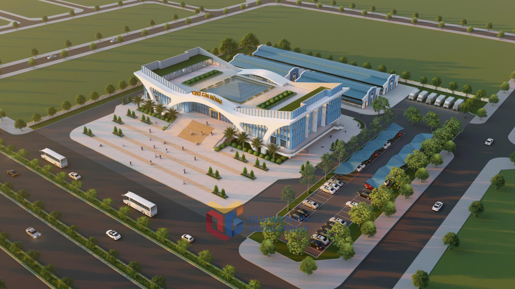 Phối cảnh Chợ Cái Rồng sắp được đầu tư. 