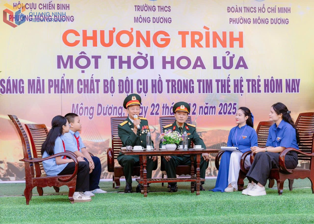 Đoàn Thanh niên phường Mông Dương đã phối hợp cùng Hội Cựu chiến binh phường và Trường THCS Mông Dương tổ chức chương trình “Một thời hoa lửa”.
