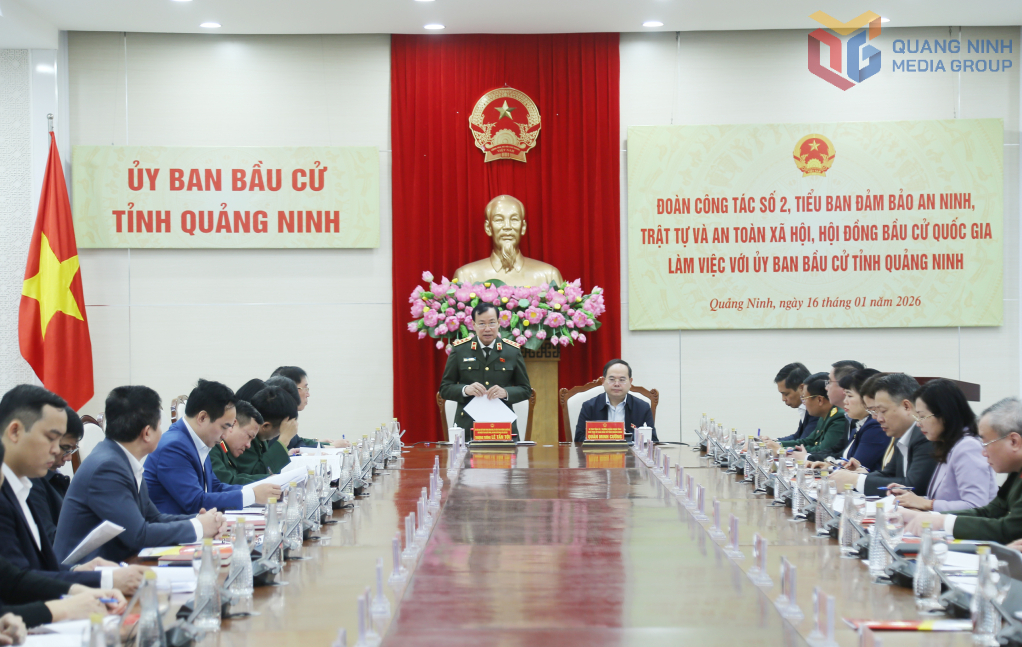 Thượng tướng Lê Tấn Tới, Ủy viên Trung ương Đảng, Chủ nhiệm Ủy ban Quốc phòng, An ninh và Đối ngoại của Quốc hội, Phó Trưởng Tiểu ban Thường trực, phát biểu chỉ đạo tại buổi làm việc.