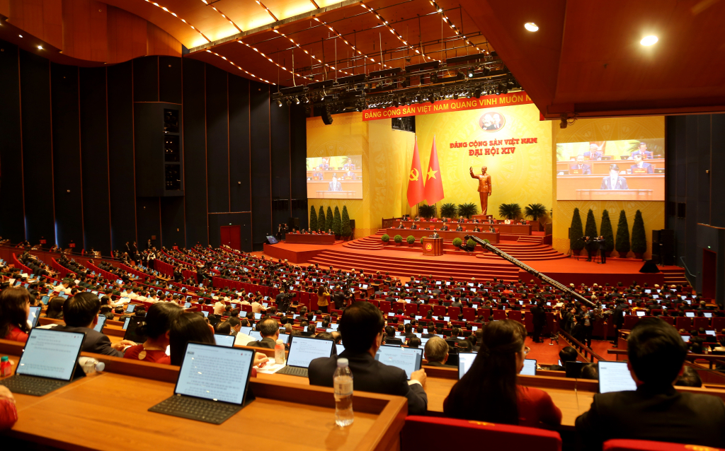 Quang cảnh phiên khai mạc Đại hội đại biểu toàn quốc lần thứ XIV của Đảng.