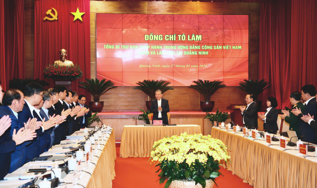 Đồng chí Tô Lâm, Tổng Bí thư Ban Chấp hành Trung ương Đảng Cộng sản Việt Nam đã đến thăm và làm việc với tỉnh Quảng Ninh.