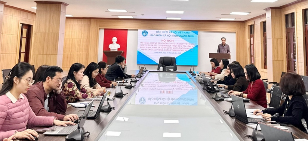 BHXH tỉnh tổ chức Hội nghị tập huấn trực tuyến quy định quy trình kiểm tra trong lĩnh vực BHXH, BHYT, BHTN..., tháng 3/2026.