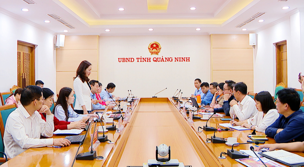 Đồng chí Nguyễn Thị Hạnh, Phó Chủ tịch UBND tỉnh phát biểu tại buổi làm việc.