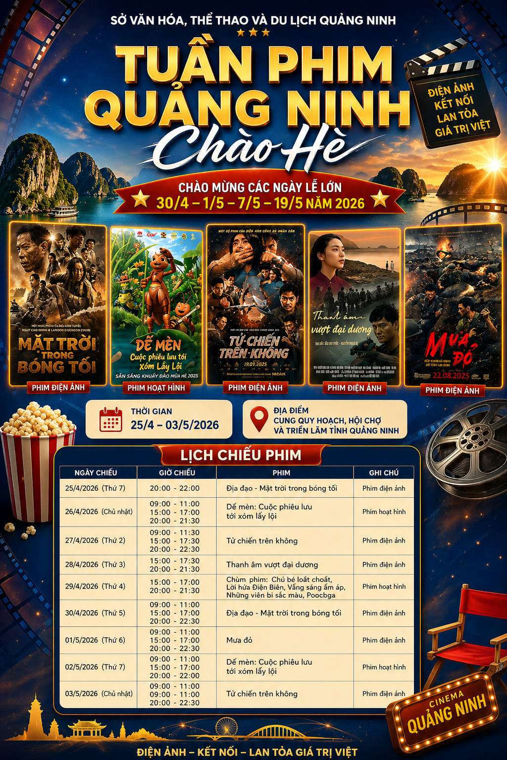 Lịch chiếu phim chi tiết.