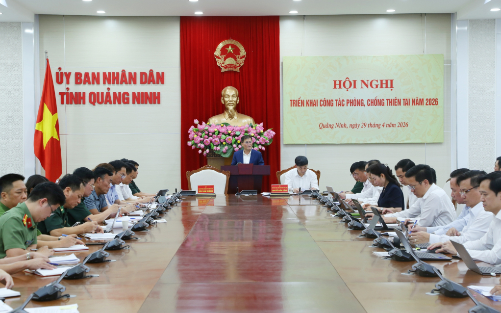 UBND tỉnh triển khai công tác phòng, chống thiên tai năm 2026. Ảnh: Nguyễn Thanh