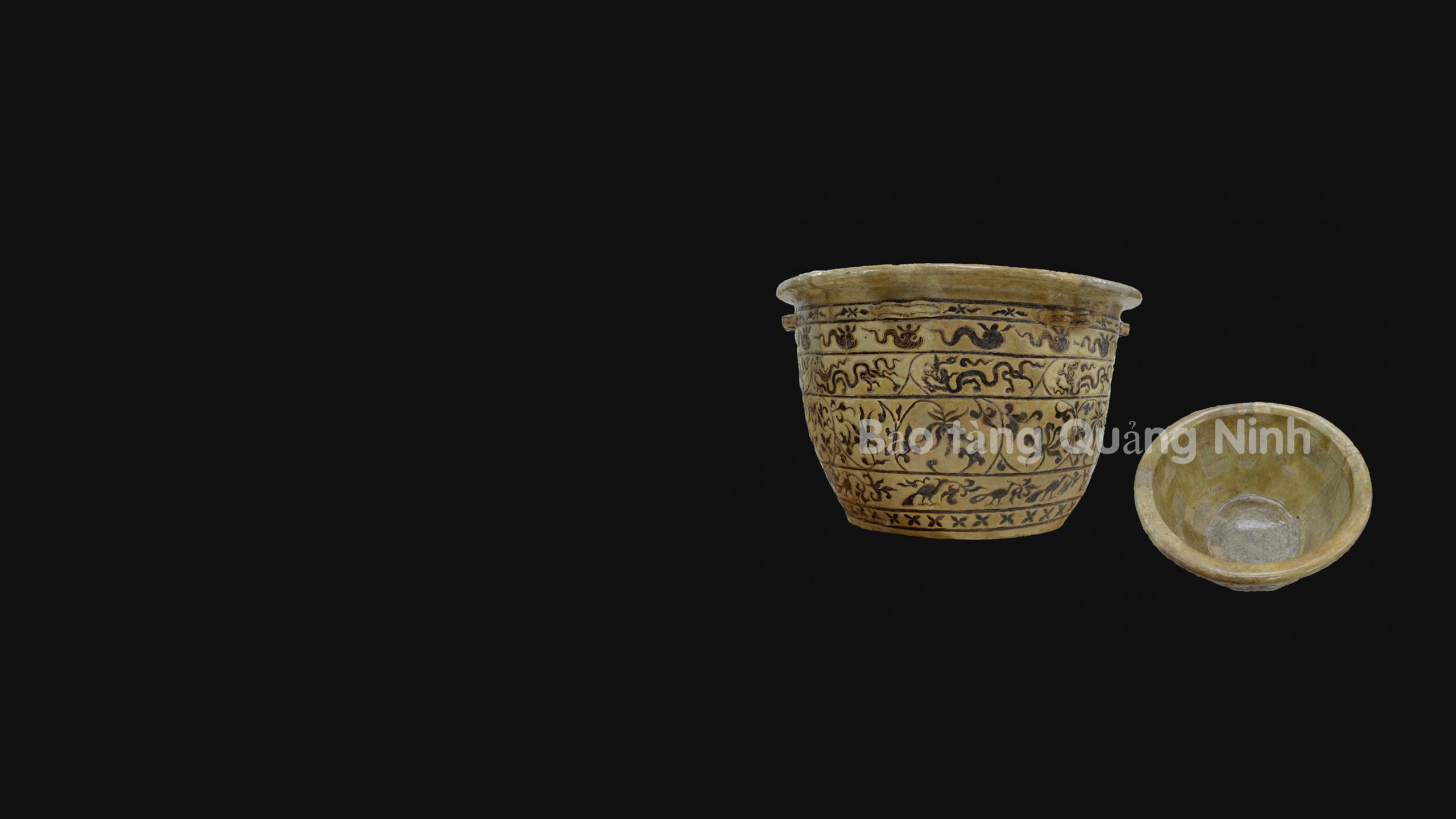 Thống gốm hoa nâu An Sinh thời Trần.