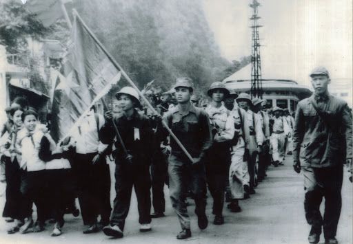 Binh đoàn Than làm lễ xuất quân năm 1967. Ảnh tư liệu