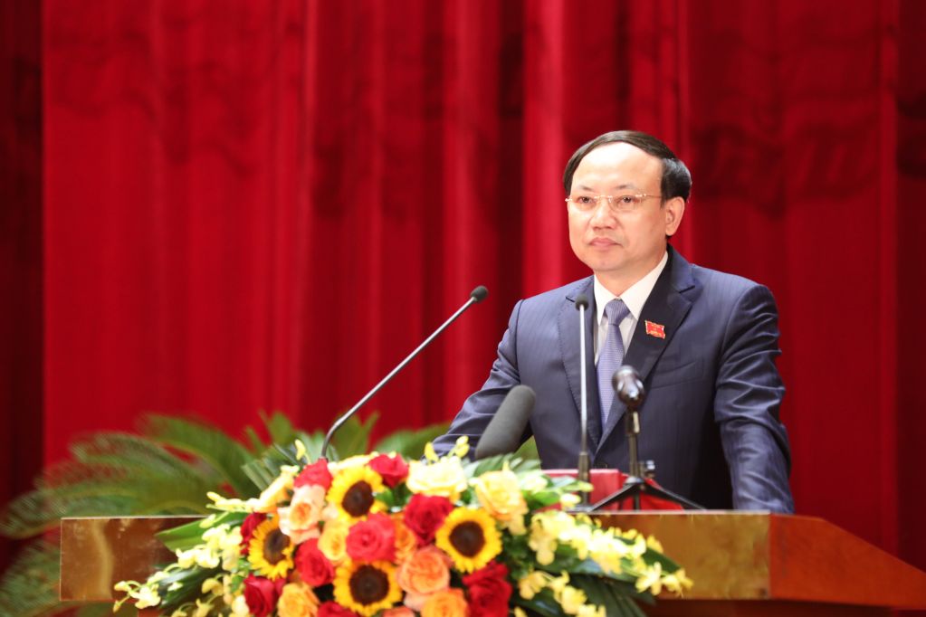 Đồng chí Nguyễn Xuân Ký, Ủy viên Trung ương Đảng, Bí thư Tỉnh ủy, Chủ tịch HĐND tỉnh, phát biểu khai mạc.