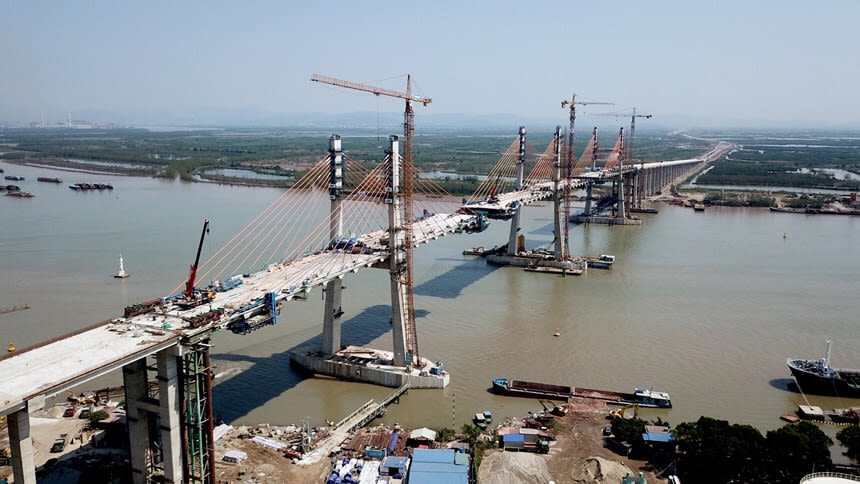 Cầu Bạch Đằng được xây dựng bởi những công nghệ thi công hàng đầu.
